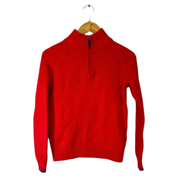 Boden Other - Boden Boys Size 11-12Y Red Wool Blend 1/4 Zip Mock Neck Pullover Sweater